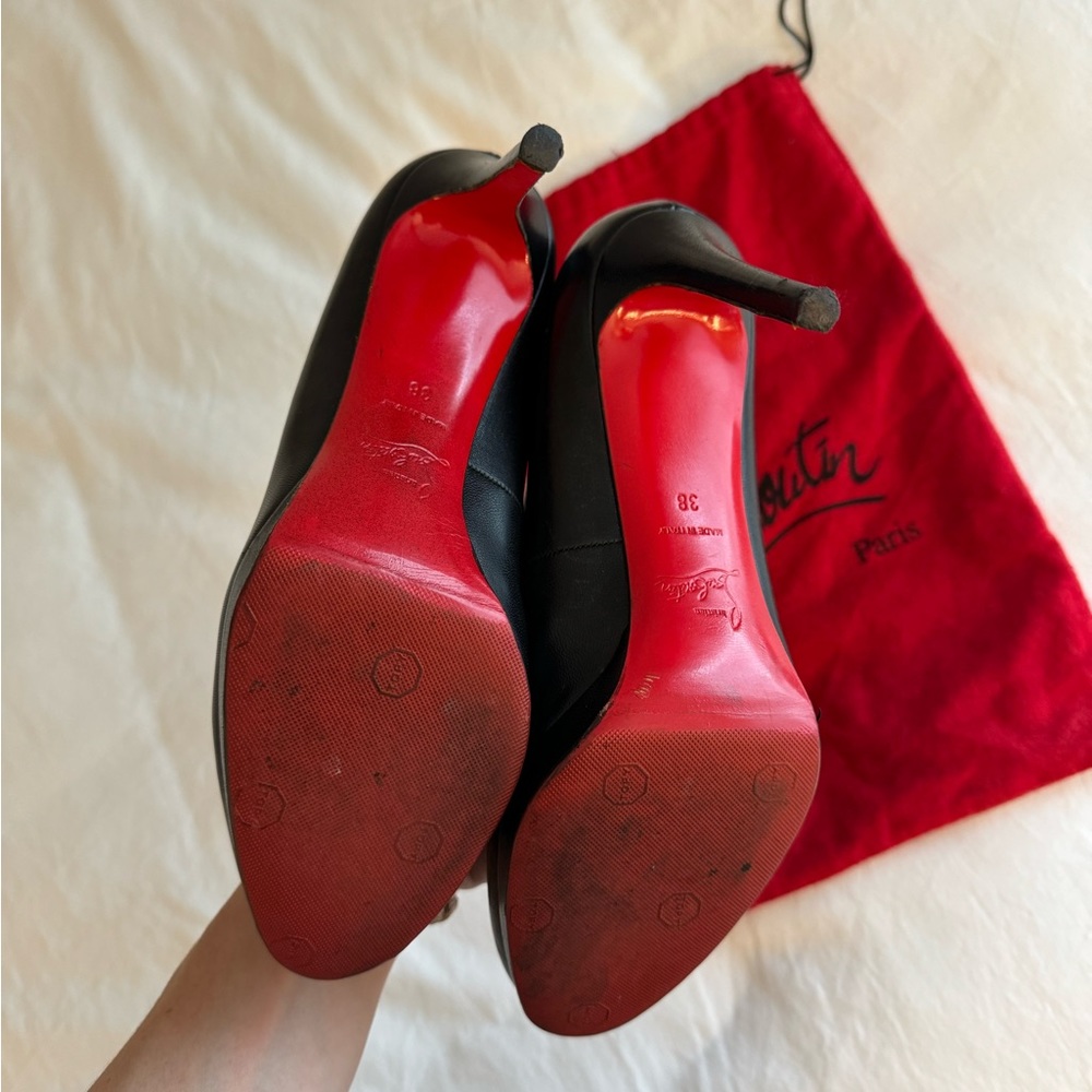 Christian Louboutin Black Classic Red Sole Pumps Size 38 US 8 with dust bag - Picture 5 of 12